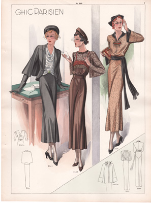 chic parisien fashion illustration 1934